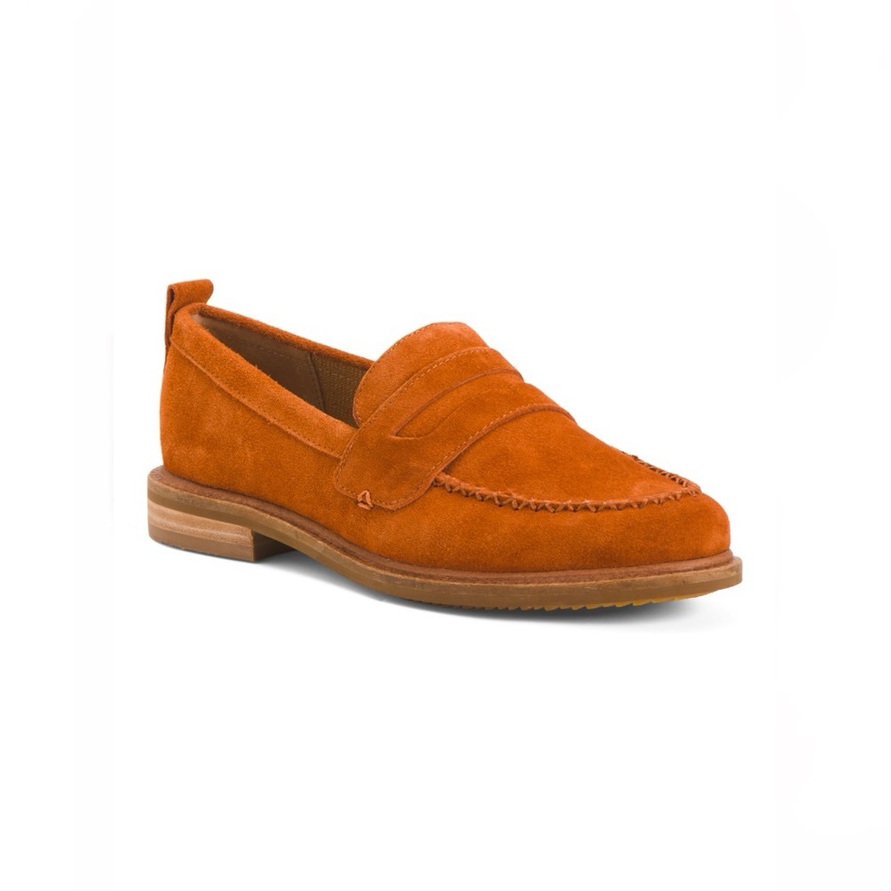 Kelsi Dagger Orange Suede Loafers
